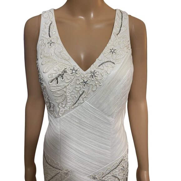 NWT Sue Wong Formal wedding Crystal Beaded White Ivory Knee Length Dress‎ Size 6 - Picture 3 of 16